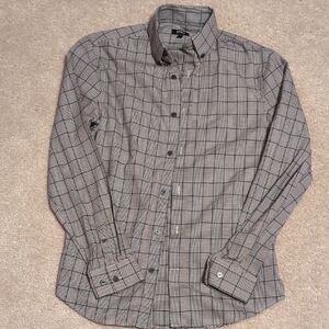 Express Brown and Black Plaid Casual Shirt